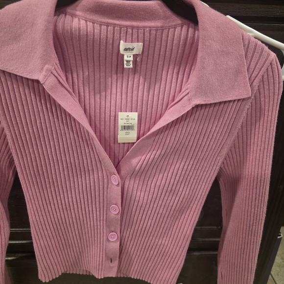 Pink Ribbed Women's Sweater - Picture 5 of 7